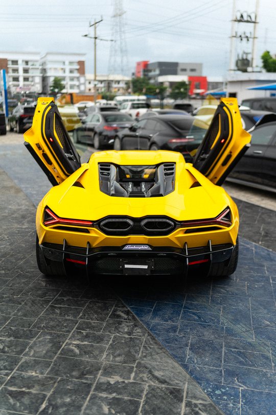 Lamborghini Revuelto with its doors up